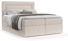 Letto boxspring beige con contenitore 160x200 cm Imagine - Maison de Rêve