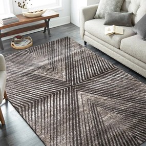 Tappeto moderno con interessante motivo geometrico di linee diagonali ripetute Larghezza: 80 cm | Lunghezza: 150 cm