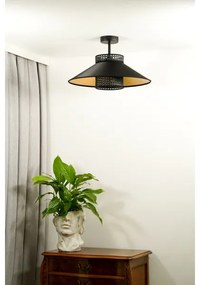 Duolla - Lampadario a plafone RIO RATTAN 1xE27/15W/230V diametro 45 cm nero/oro