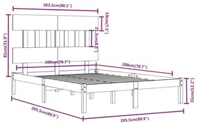 Giroletto in Legno Massello 200x200 cm