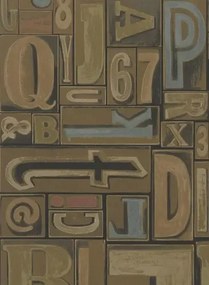 Ralph Lauren Carta da parati Copeley Letterpress - Fruitwood