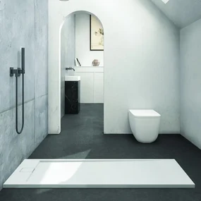 Kamalu - Piatto doccia in resina 80x160 effetto pietra | KR1000