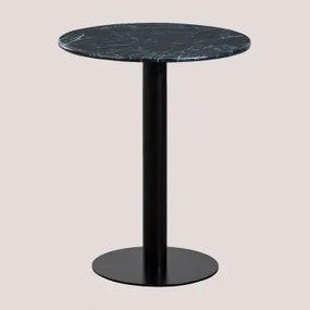 Tavolo da bar rotondo in marmo (Ø60 cm) Rocher VERDE & NERO - Sklum