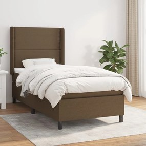 Giroletto A Molle Con Materasso Marrone Scuro 100x200cm Tessuto /