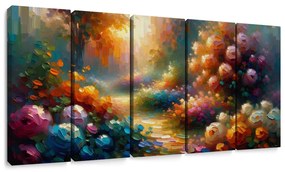 Quadri 5 pezzi – Sentiero solare nel giardino