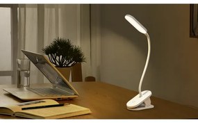 Aigostar - LED Lampada da tavolo ricaricabile dimmerabile con clip LED/2,5W/5V 1200mAh bianco