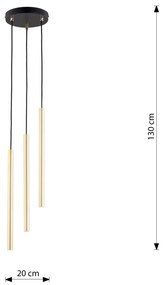Lampadario a Sospensione in Acciaio SELTER 3 PREMIUM Nero e Oro 3xG9 Colore del corpo Nero e Oro
