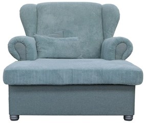 Chaise longue blu polveroso con rivestimento in velluto a coste Lord – Ropez