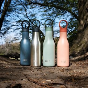 Bottiglia da viaggio in acciaio inox color menta 500 ml Loop - Joseph Joseph