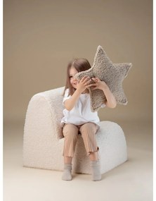 Poltrona per bambini color crema con rivestimento in bouclé Cloud – Wigiwama