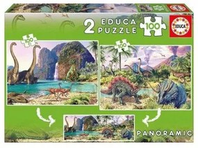 Puzzle per Bambini Dino World Educa 200 Pezzi (2 x 100 pcs)