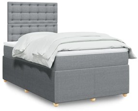 Giroletto A Molle Con Materasso Grigio Chiaro 120x200cm Tessuto /