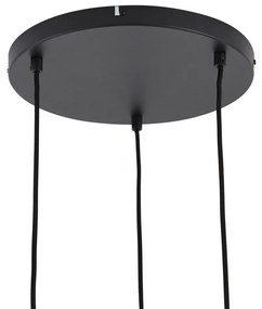 Lampada a sospensione di design nera con vetro arcobaleno rotonda a 3 luci - Mallon