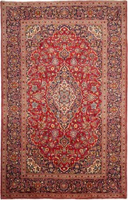 Kashan Tappeto 310x200 Rosso (Iran) Annodato A Mano