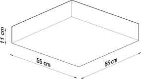 Plafoniera da Soffitto Quadrata 4xE27 HORUS 55x55 cm in PVC