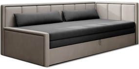 Divano grigio allungabile/con contenitore e rivestimento in ciniglia 214 cm Fulgeo – ELTAP