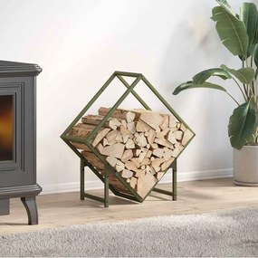 Rastrelliera Per Legna Da Ardere Verde Oliva 60x25x60 Cm /