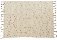 Tappeto moderno California, stile kilim, 100% cotone, avorio, 230x160cm