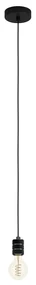 Lampadario A Sospensione Vintage Yorth Acciaio Nichel Nero 1 Luce E27