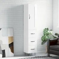 Credenza 34,5x34x180 cm in Legno Multistrato Bianco Lucidocod mxl 78269