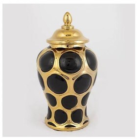 Vaso in ceramica 27,6x15 cm oro/nero