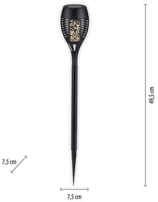 JUST LIGHT. 19106-18-3 - Set 3x LED lampade solari FACKEL LED/0,24W/1,2V nero