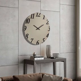 Orologio rotondo D60 cm GARRET in cristallo satinato Bronzo e numeri Nero