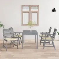 Sedie Pranzo per Esterni con Cuscini 4 pz Legno Massello Acacia 3078406