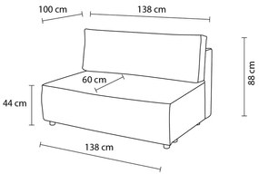 Modulo divano in velluto a coste color mattone, pezzo centrale Nihad modular - Bobochic Paris