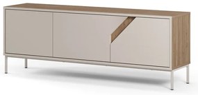 Cassettiera effetto rovere in colore crema-naturale 150x55x35 cm Lilou - Marckeric