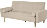 Divano Letto 3 Posti 186x84x85 cm in Tessuto Beige