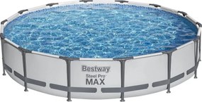56595-5 Set piscina fuori terra Steel Pro max rotonda 427x84 cm di colore grigio - Bestway