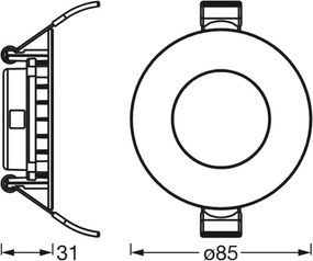 Osram - Faretto da incasso SLIM LED/4,5W/230V 4000K