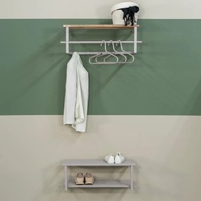 Attaccapanni da parete di colore naturale/grigio tortora in metallo con scaffale 76 cm Marco – Spinder Design