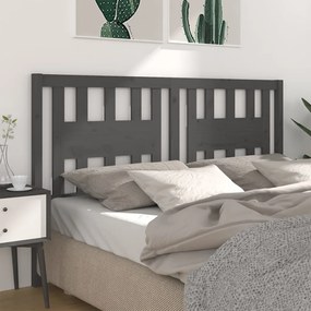 Testiera Per Letto Grigia 126x4x100cm İn Legno Massello Di Pino /