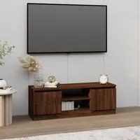 Mobile Porta TV con Anta Rovere Marrone 102x30x36 cm 823357