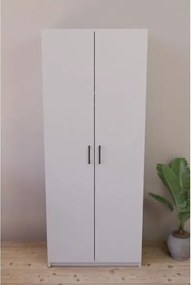 Armadio Guardaroba 74x45x182 Con Barra Appendiabiti Brando Bianco