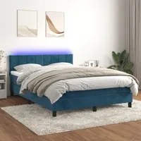 Letto a Molle con Materasso e LED Blu Scuro 140x190 cmcod mxl 74913