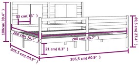 Giroletto bianco in legno massello di pino 200x200 cm