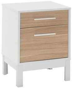 Comodino 60x45 cm bianco/marrone