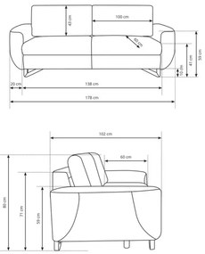 Divano a due posti AVESTA blu