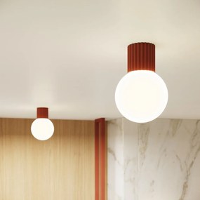 Plafoniera arancione con paralume in vetro ø 12 cm Orbital – Sollux