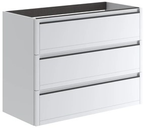 Mobile da bagno sotto lavabo TRATTO bianco opaco L 99.5 x H 78 x P 45.5 cm 3 cassetti, lavabo non incluso