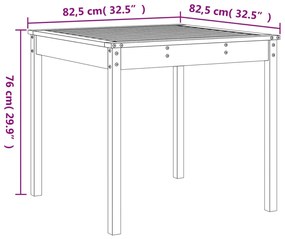 Set da Pranzo per Giardino 5pz Nero in Legno Massello di Pino