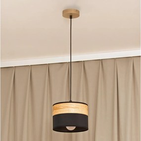 Lampadario a sospensione con cavo ALBA 1xE27/15W/230V diam. 20 cm nero/marrone