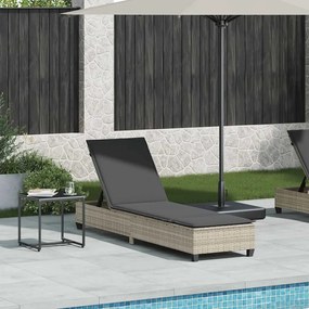 Lettino Prendisole Con Cuscini Grigio Chiaro 55x200x25,5 Cm /