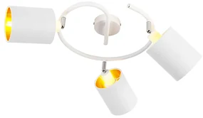 Plafoniera moderna bianca oro 3 luci LOFTY