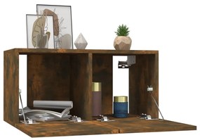 Mobili porta tv pensili 2 pz rovere fumo 60x30x30 cm