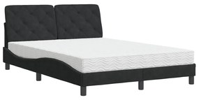 Letto con materasso nero 120x200 cm in velluto