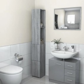 Armadietto Bagno Grigio Sonoma 25x26,5x170 Cm Legno Multistrato /